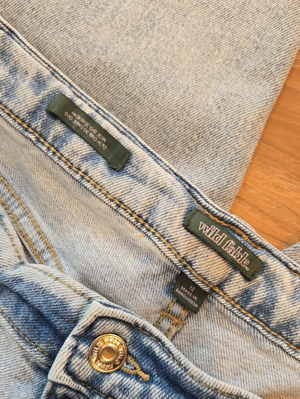 Wild Fable 12 Blue Denim Boyfriend Jeans with Hand-Painted Peace - Picture 2 of 8
